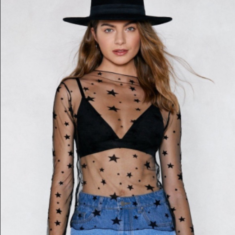 Nasty Gal ‘For your love mesh top’ - size m